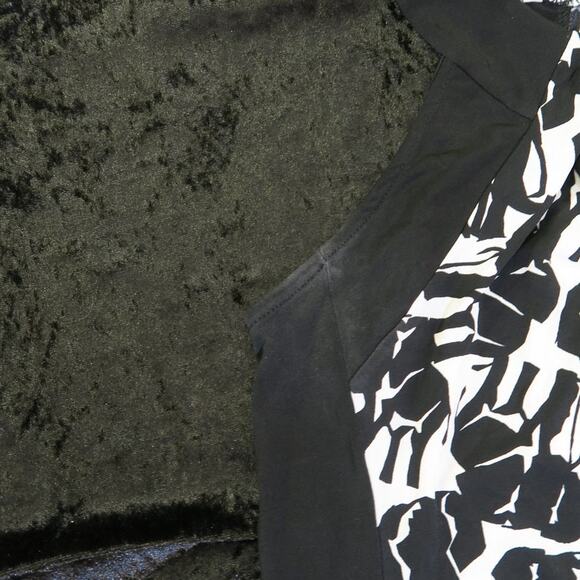 Elephant Floral Abstract Tank Top Sz M Cowl Draped Neck Black Purple Worthington - Picture 3 of 15